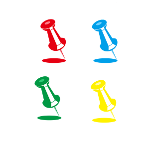 彩色钉子订书钉元素设计