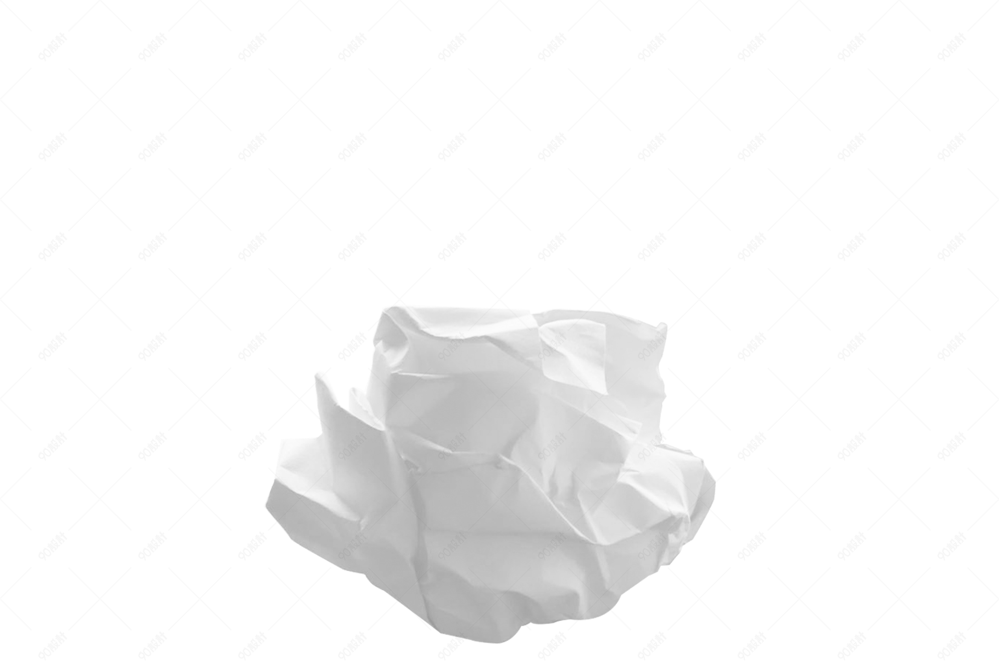 白色折皱纸团免扣素材【免抠元素png】-90设计网
