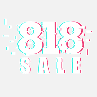 红蓝机械故障风818字体设计