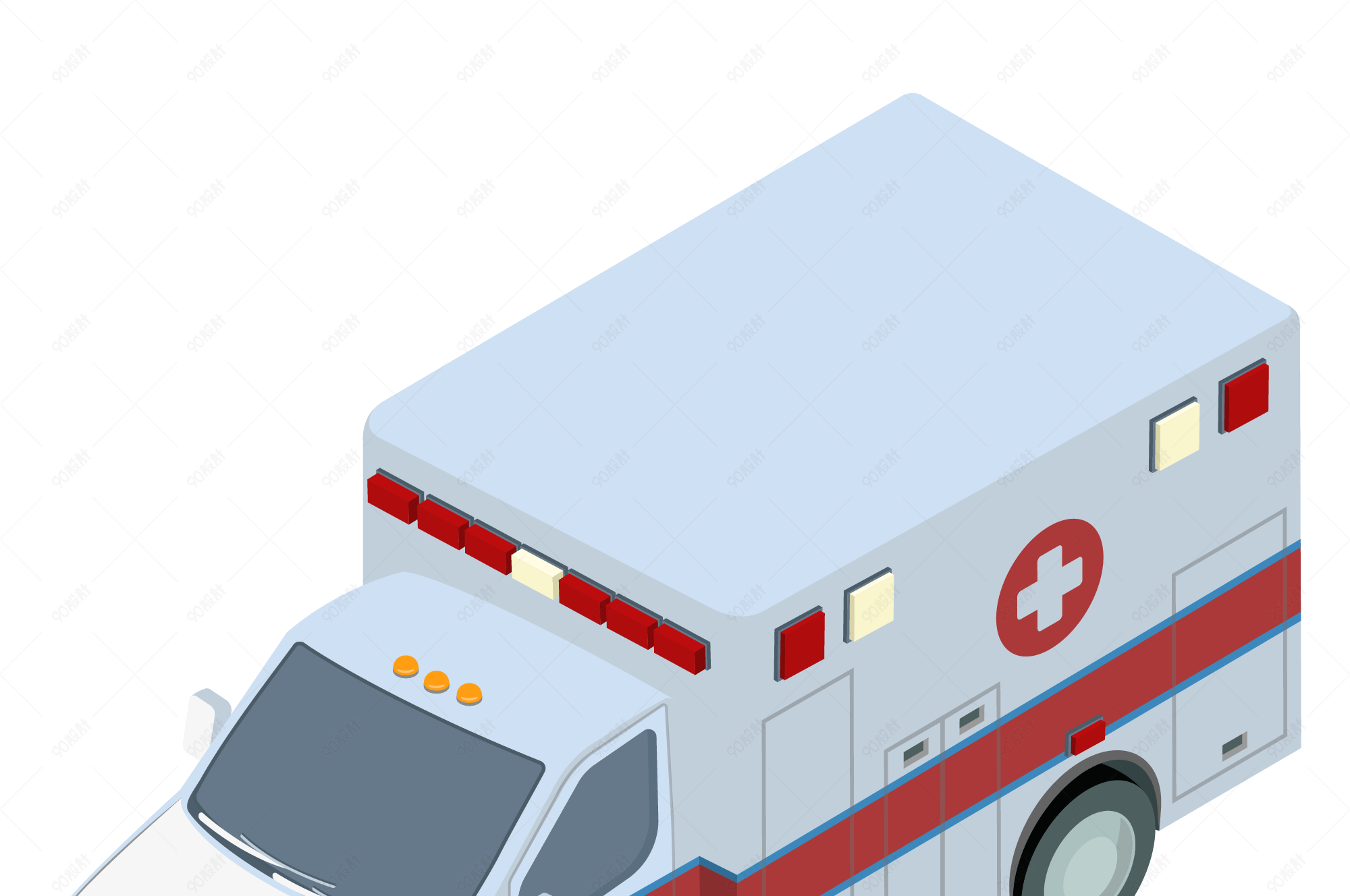 一组应急车辆警车，救护车和消防车插画图片素材_ID:310758455-Veer图库