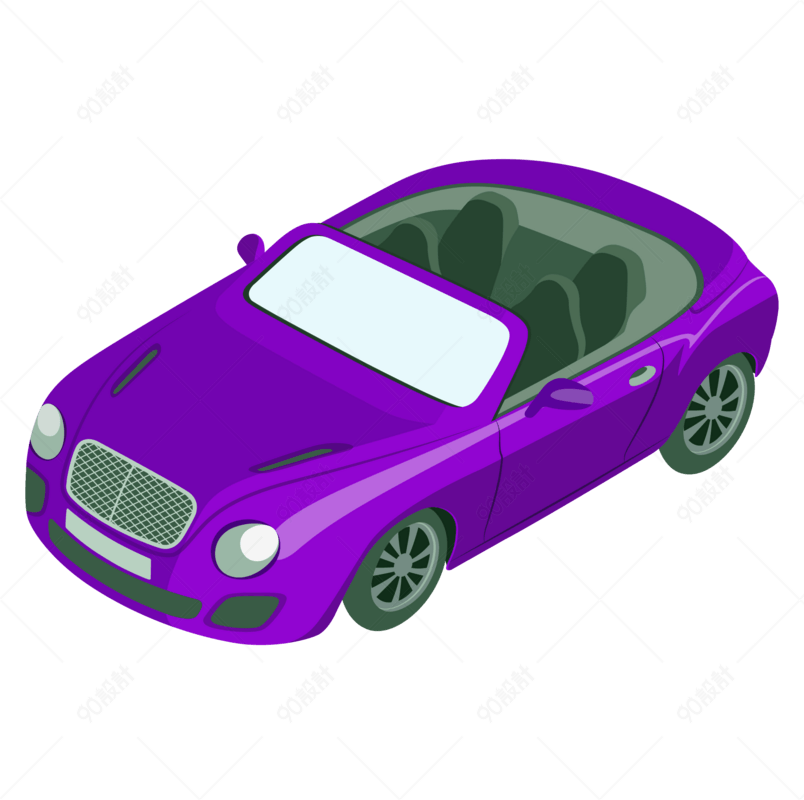 2.5d跑车卡通汽车插画