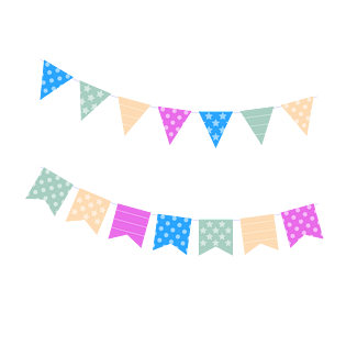 彩旗边框装饰修边七夕