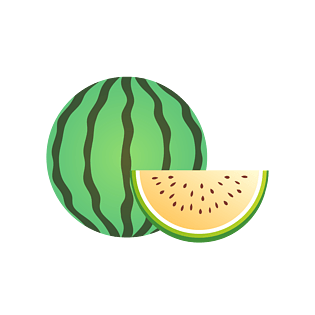 黄西瓜夏季解暑维生素水果pngpsd2000*2000手绘卡通水果库尔勒香梨
