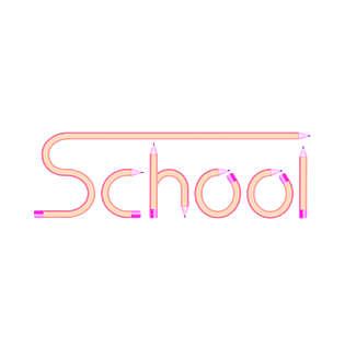 学校英文文具铅笔组成艺术字