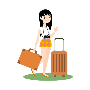 开学季到来女大学生拎包上学