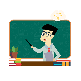 卡通插画上课pngpsd2000*2000教师节主题老师上课鲜花课桌pngpsd2000*