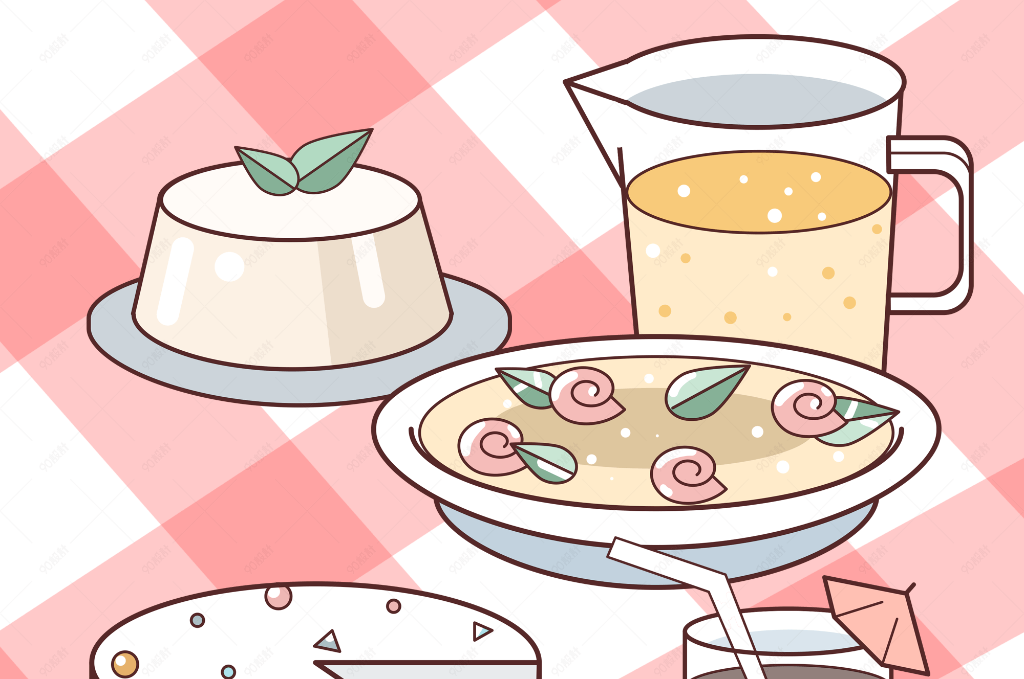 美食蛋糕奶茶蜗牛粥玉米粥布丁