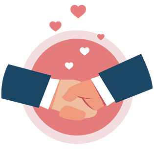 合作握手完成扁平彩色