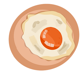 美食节煎鸡蛋卡通手绘元素