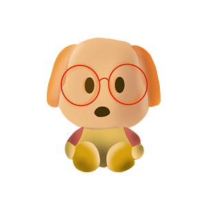 呆萌可爱卡通手绘表情玩偶狗狗元素