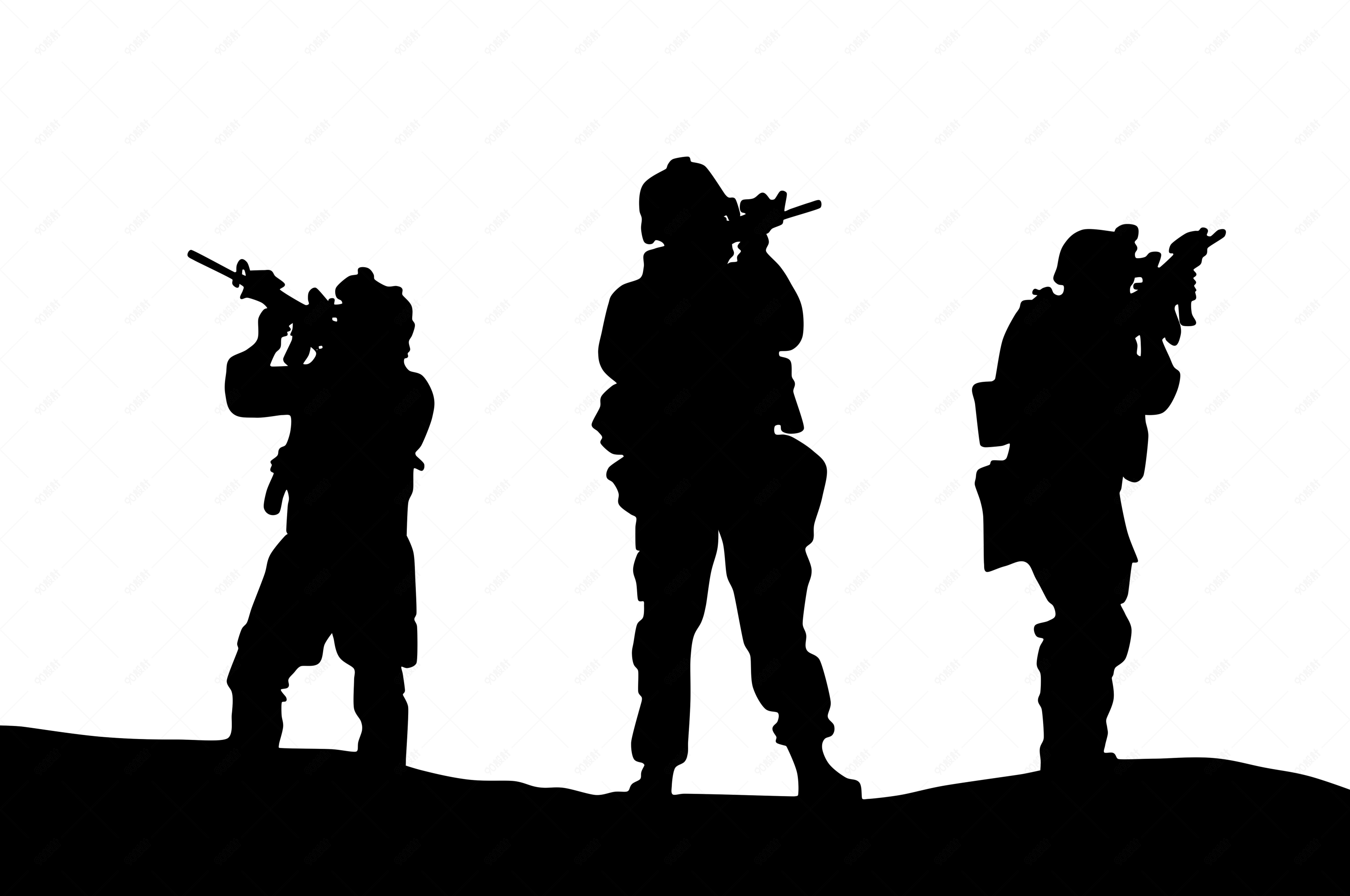 战场士兵野战军军人剪影