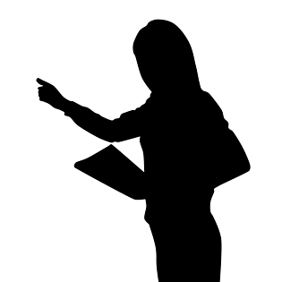 教师节老师教课人物剪影