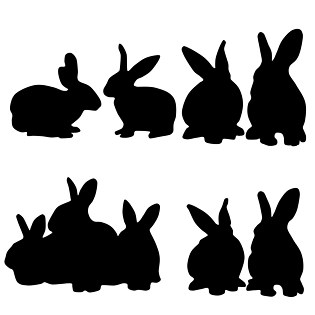 中秋节可爱兔子剪影元素