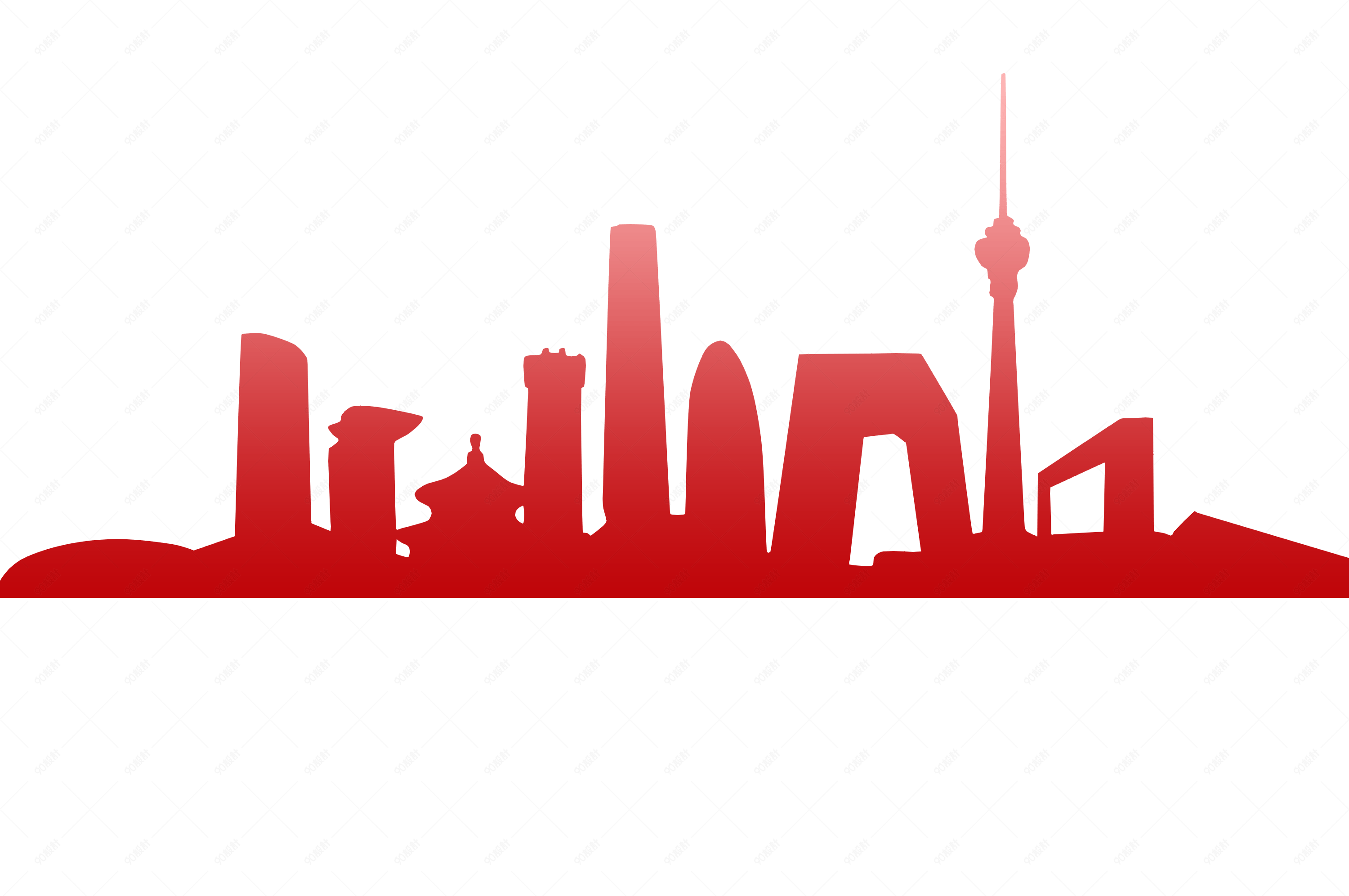 北京城市天际线地标建筑剪影