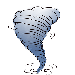 手绘卡通可爱台风元素