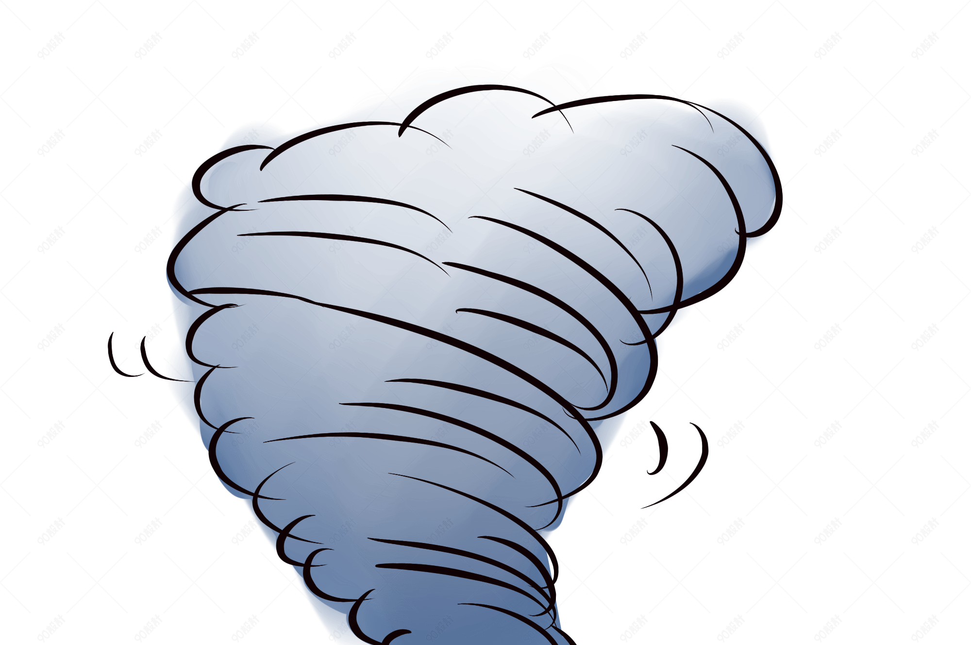 手绘卡通可爱台风元素