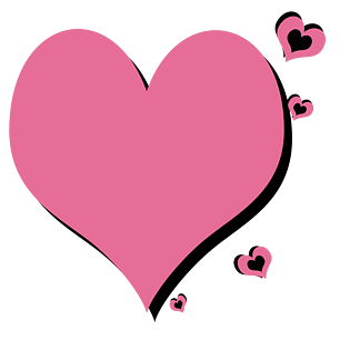 七夕表白粉色爱心图片