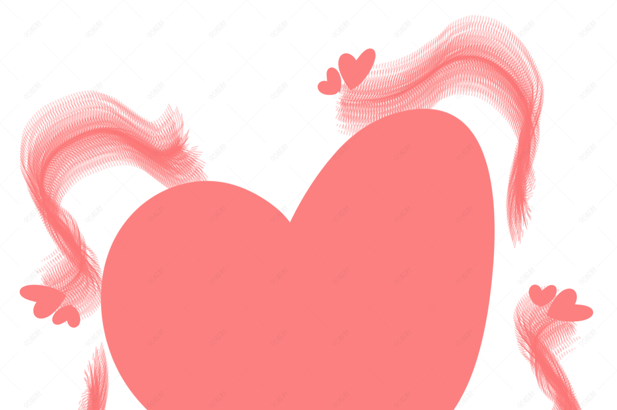 七夕告白粉色对话框元素