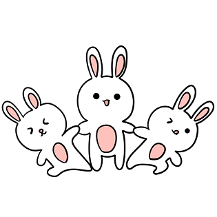 可爱卡通手绘pngpsd2000*2000粉嫩可爱小兔子表情包吃糖糖pngpsd2000*