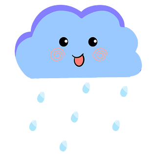 手绘卡通云朵下雨图片