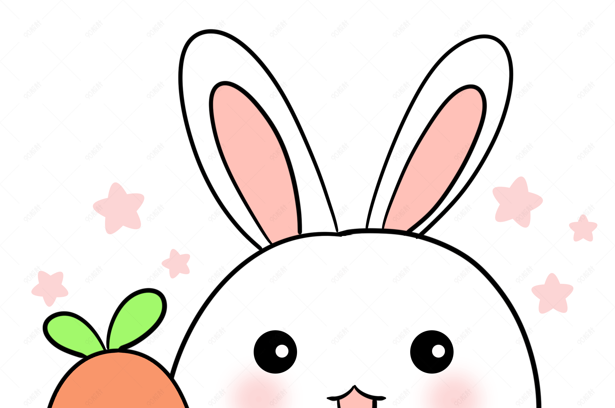 开心萌兔吃胡萝卜表情包