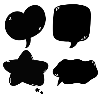 手绘黑色酷炫对话框元素