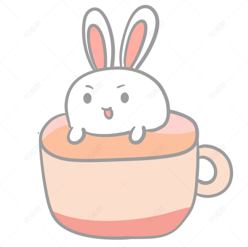 可爱卡通水杯小萌兔表情包