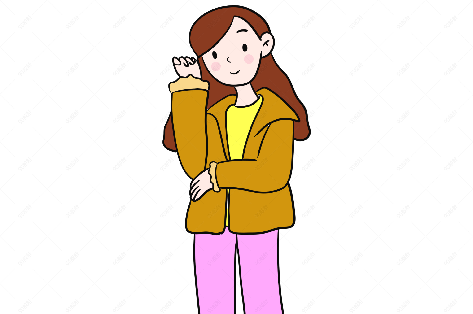 手绘卡通可爱萌萌哒女孩