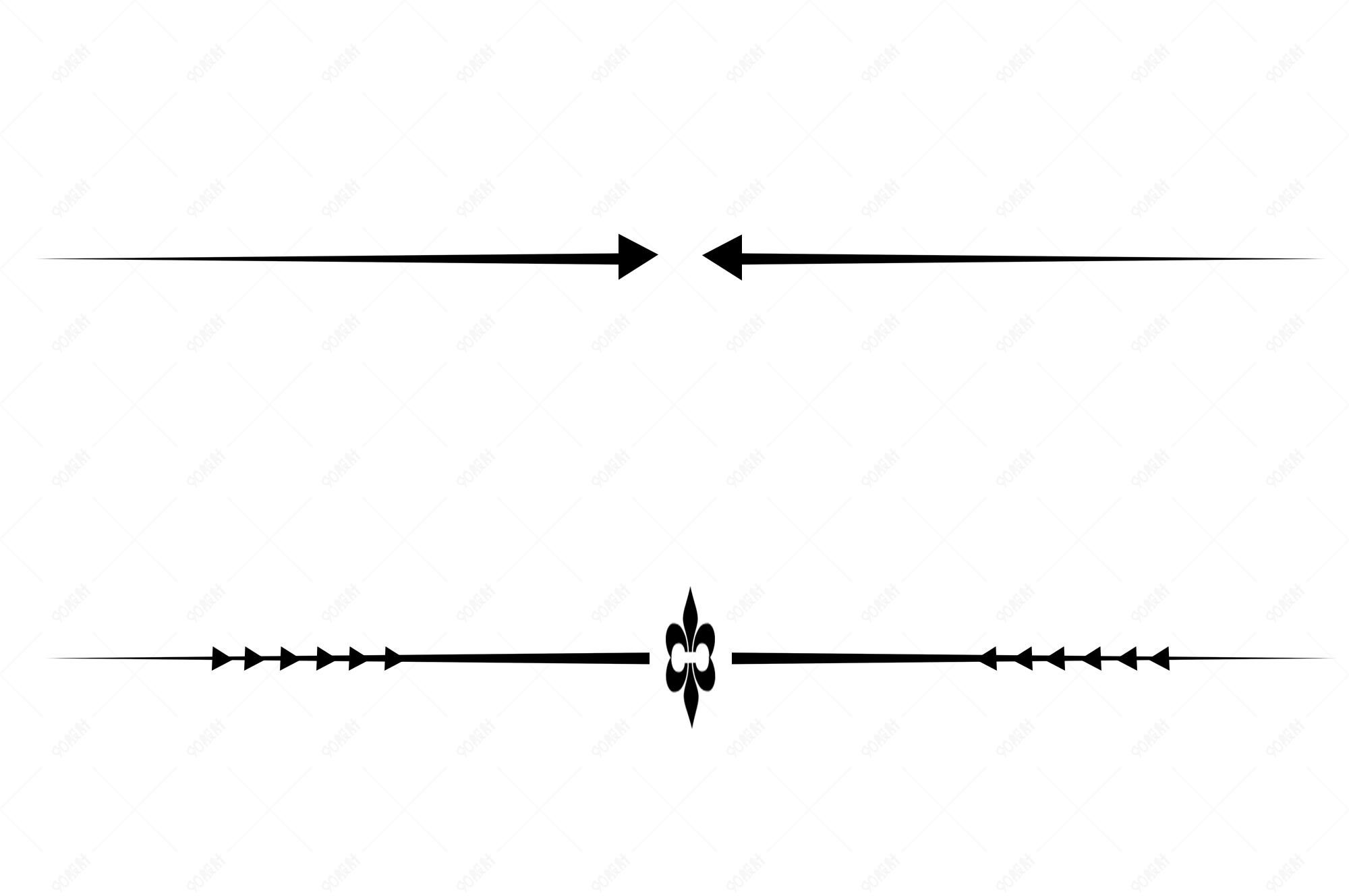 手绘黑色简约分割线条