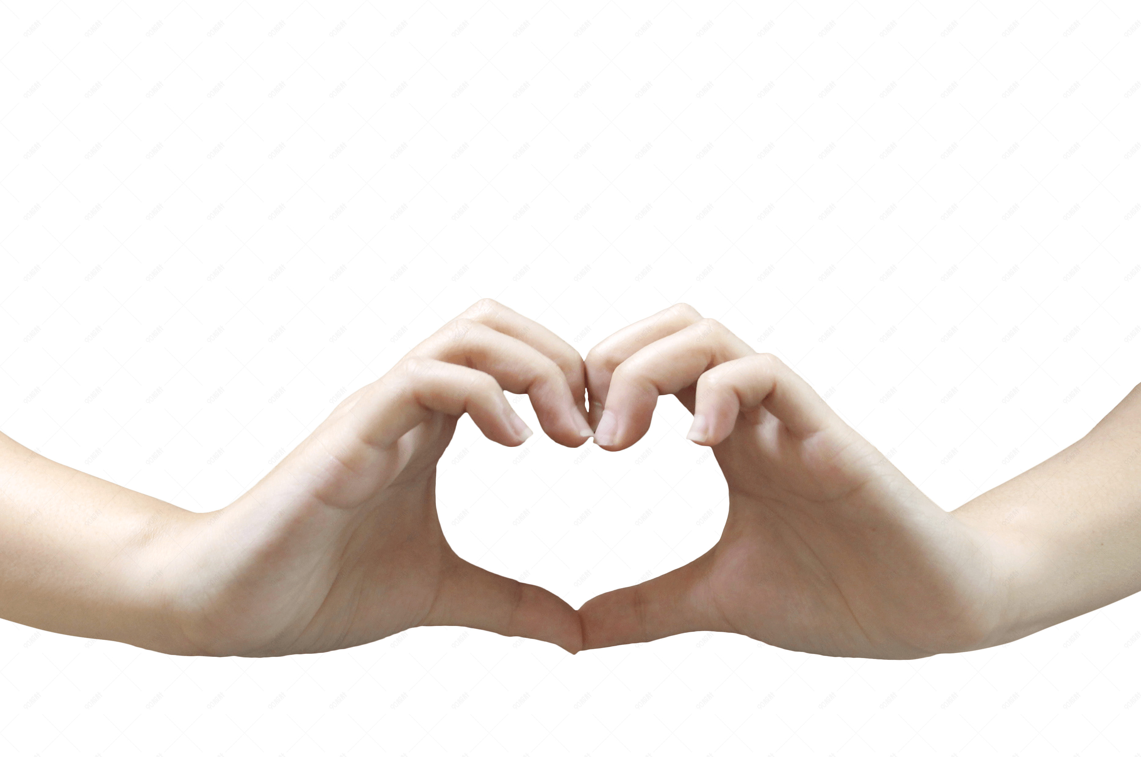 武汉加油比心手势png免抠实物素材