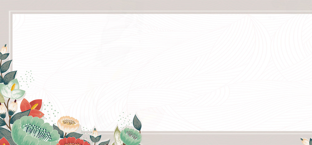 清新手绘花朵女装服饰边框海报背景