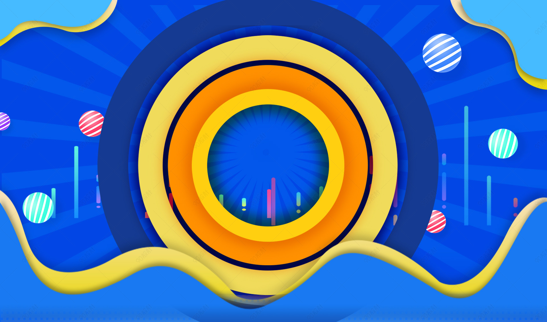 蓝色几何潮流炫酷风数码家电大促海报背景