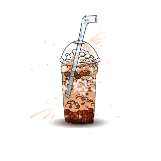 矢量手绘奶茶脏脏茶装饰素材