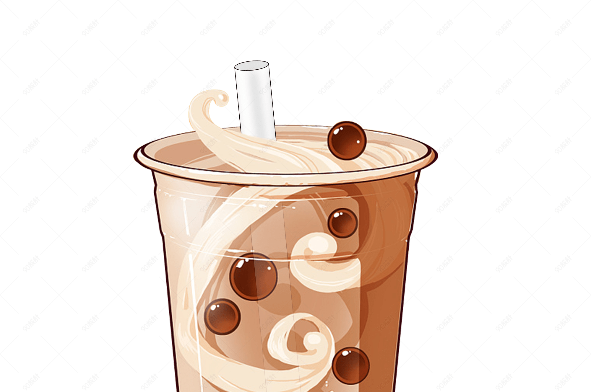 卡通珍珠奶茶壁纸图片
