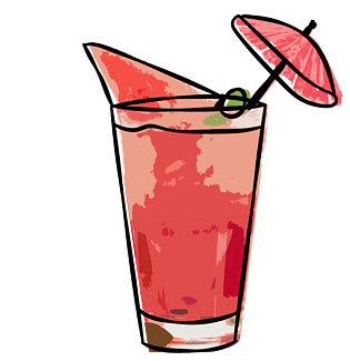 手绘卡通夏天饮料西瓜汁