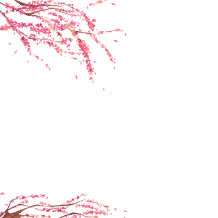 古风装饰桃树桃花元素