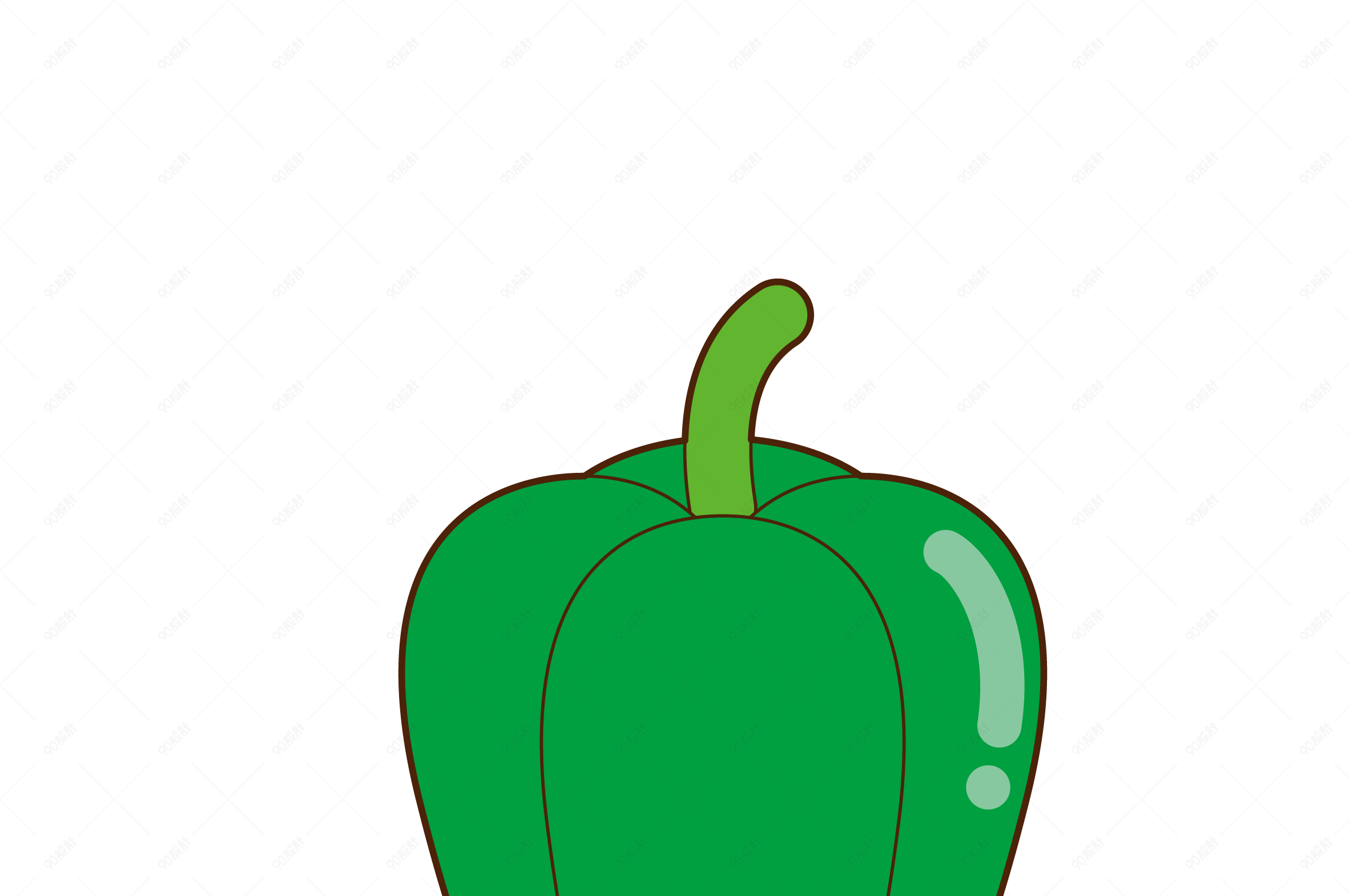 可爱小清新水果蔬菜青椒免扣元素