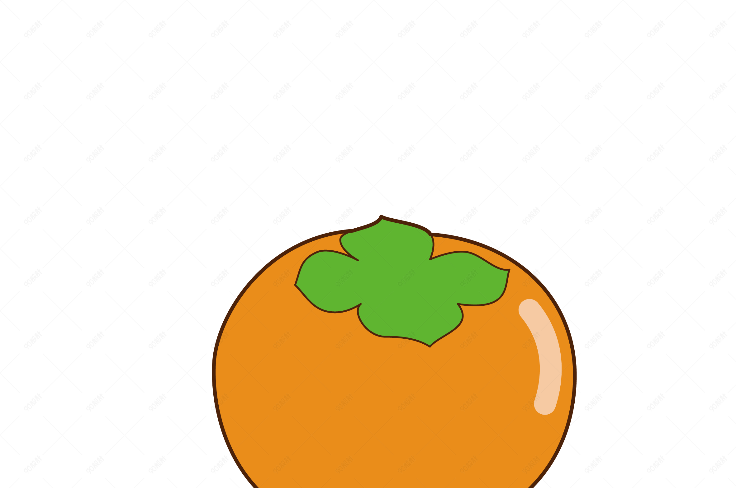 可爱小清新水果蔬菜柿子免扣元素