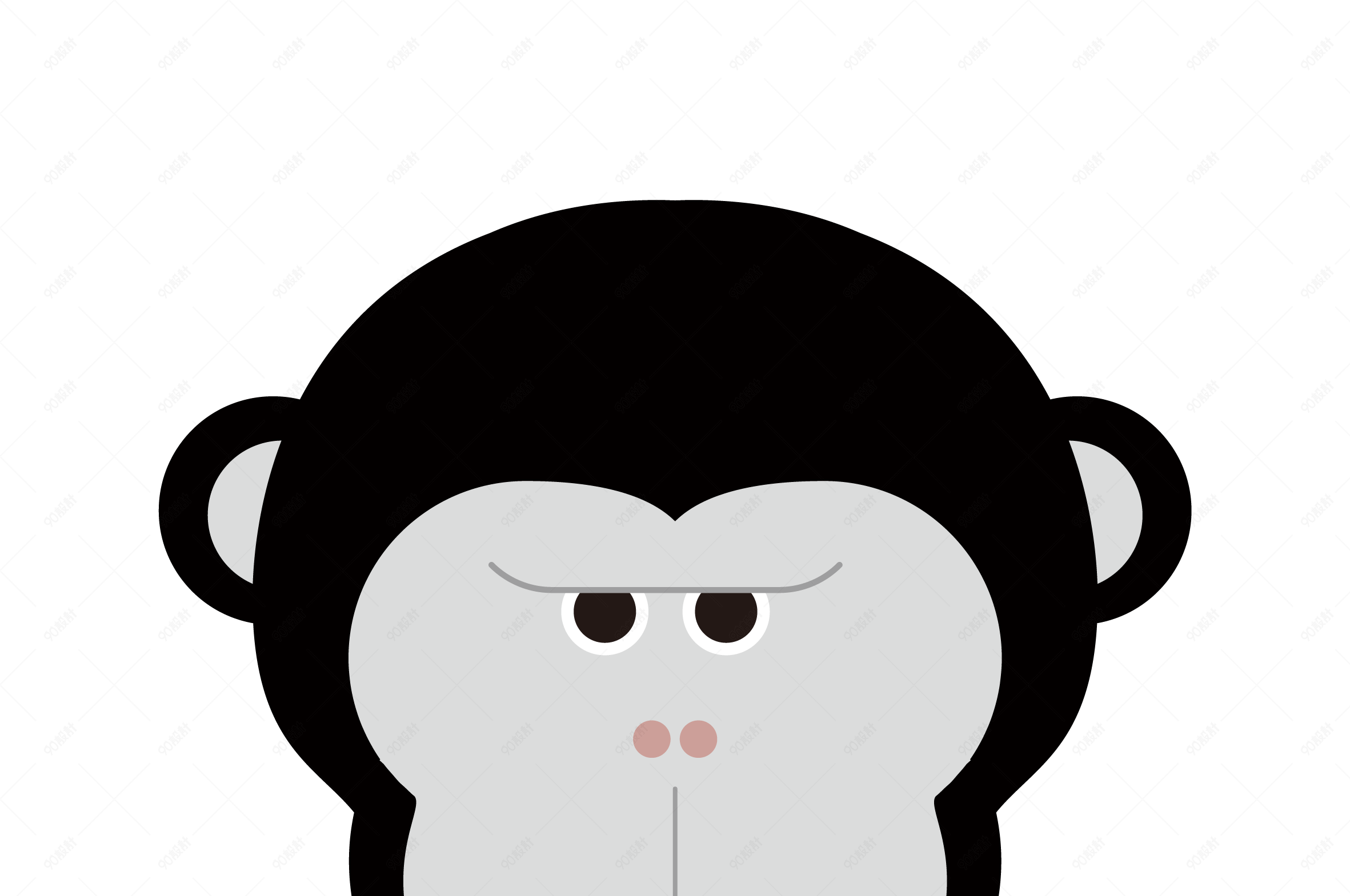 可爱小清新动物猩猩扁平化动物森友会