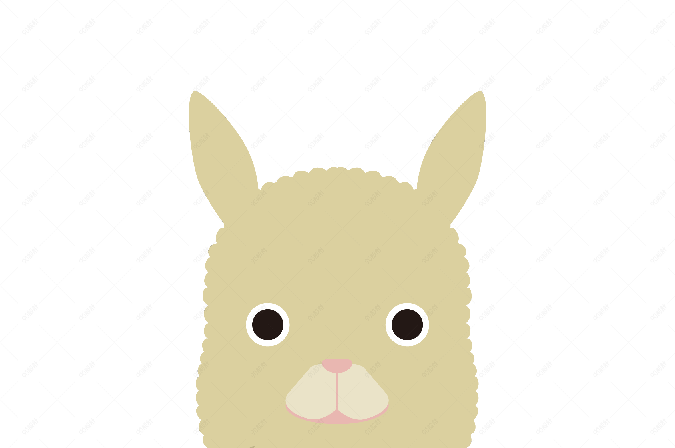 可爱小清新动物草泥马羊驼扁平化动物森友会