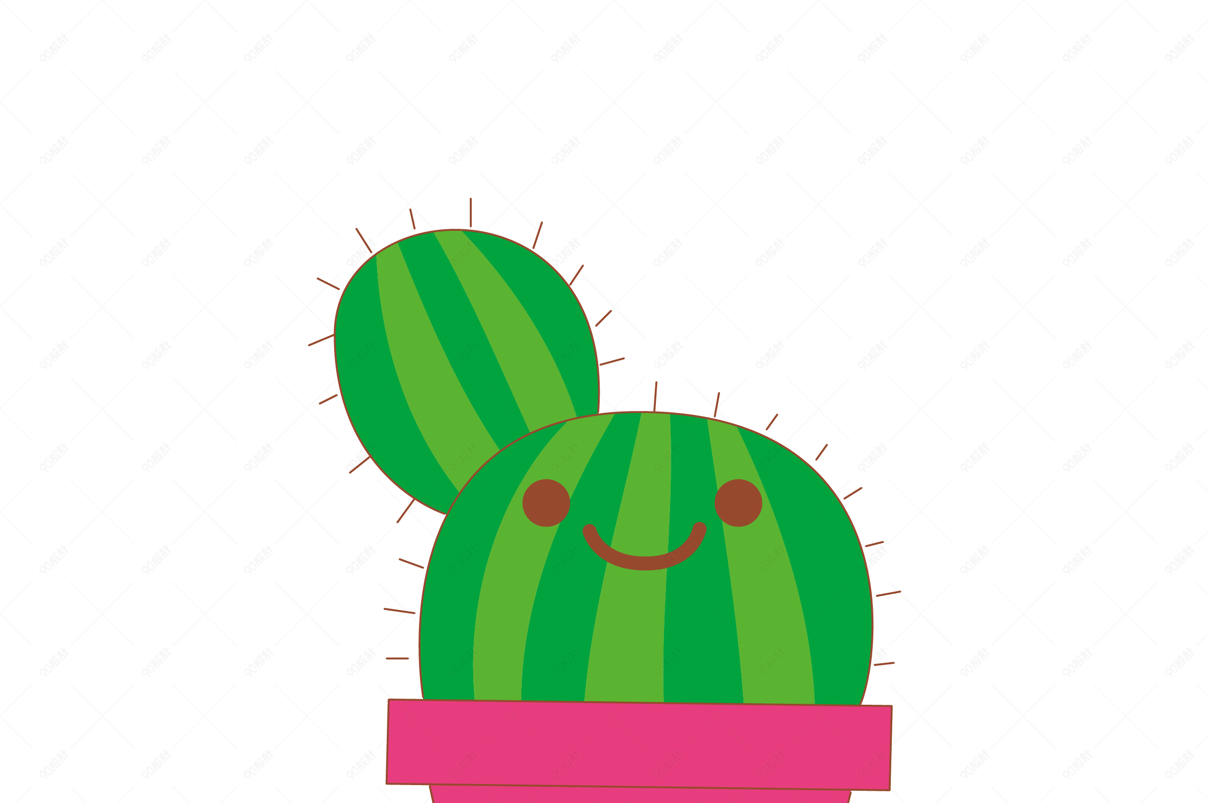 可爱小清新植物扁平仙人掌免扣元素