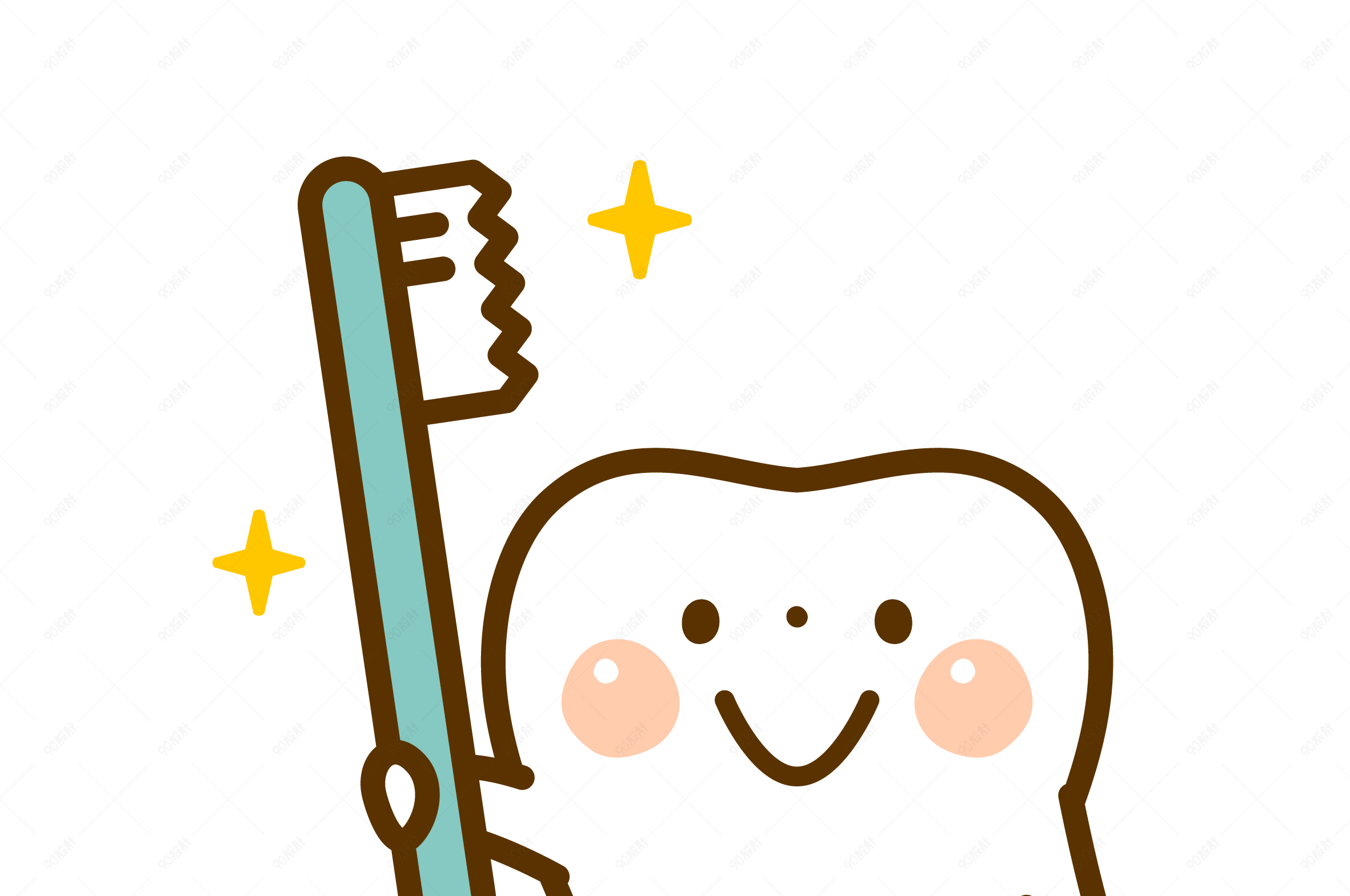 可爱小清新牙齿宝宝牙牙宝宝保护牙齿爱牙日