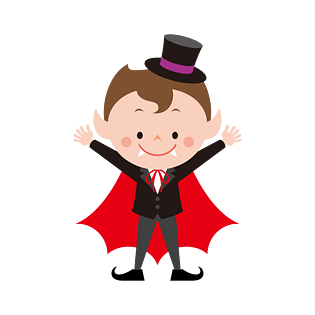 万圣节可爱画风吸血鬼小人