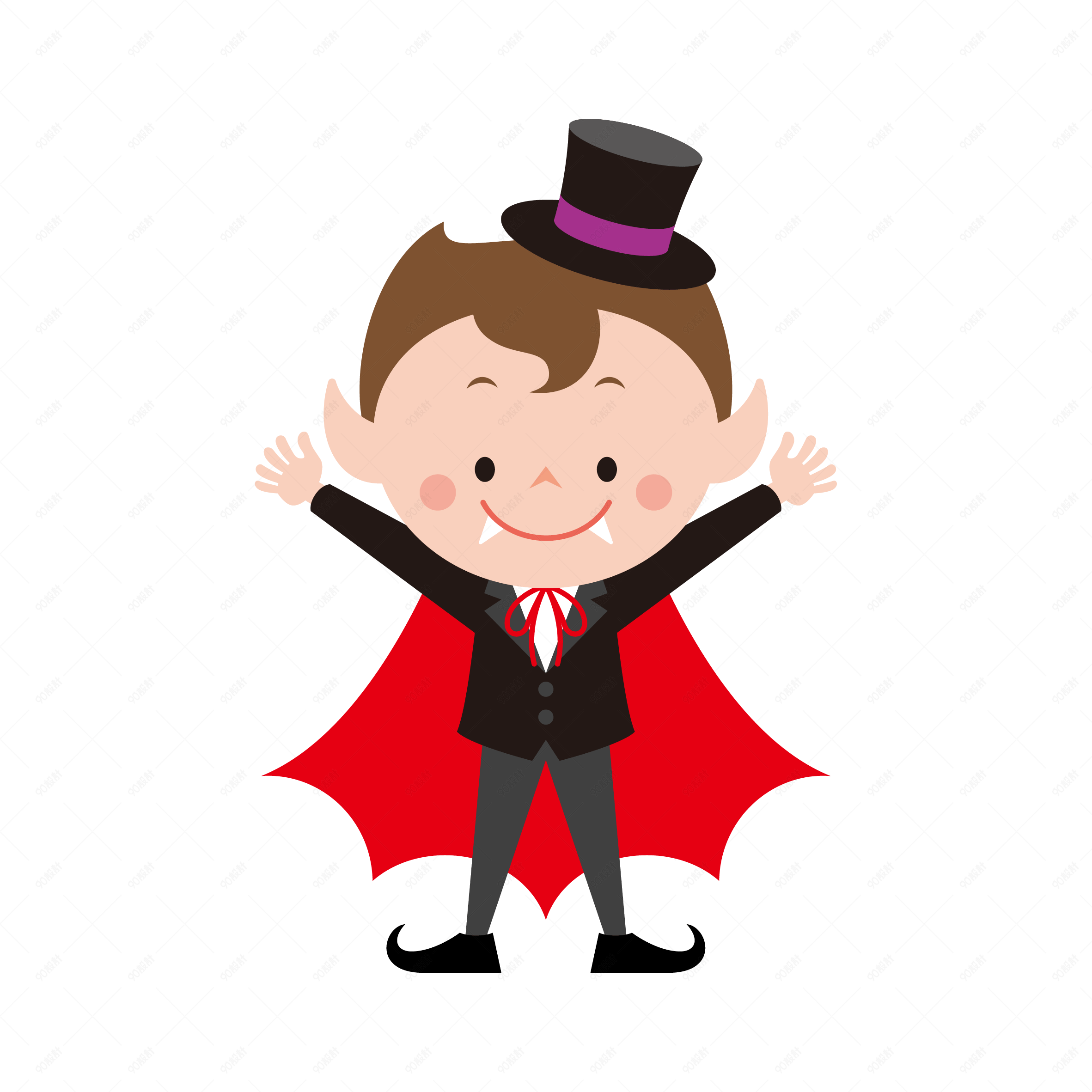 万圣节可爱画风吸血鬼小人