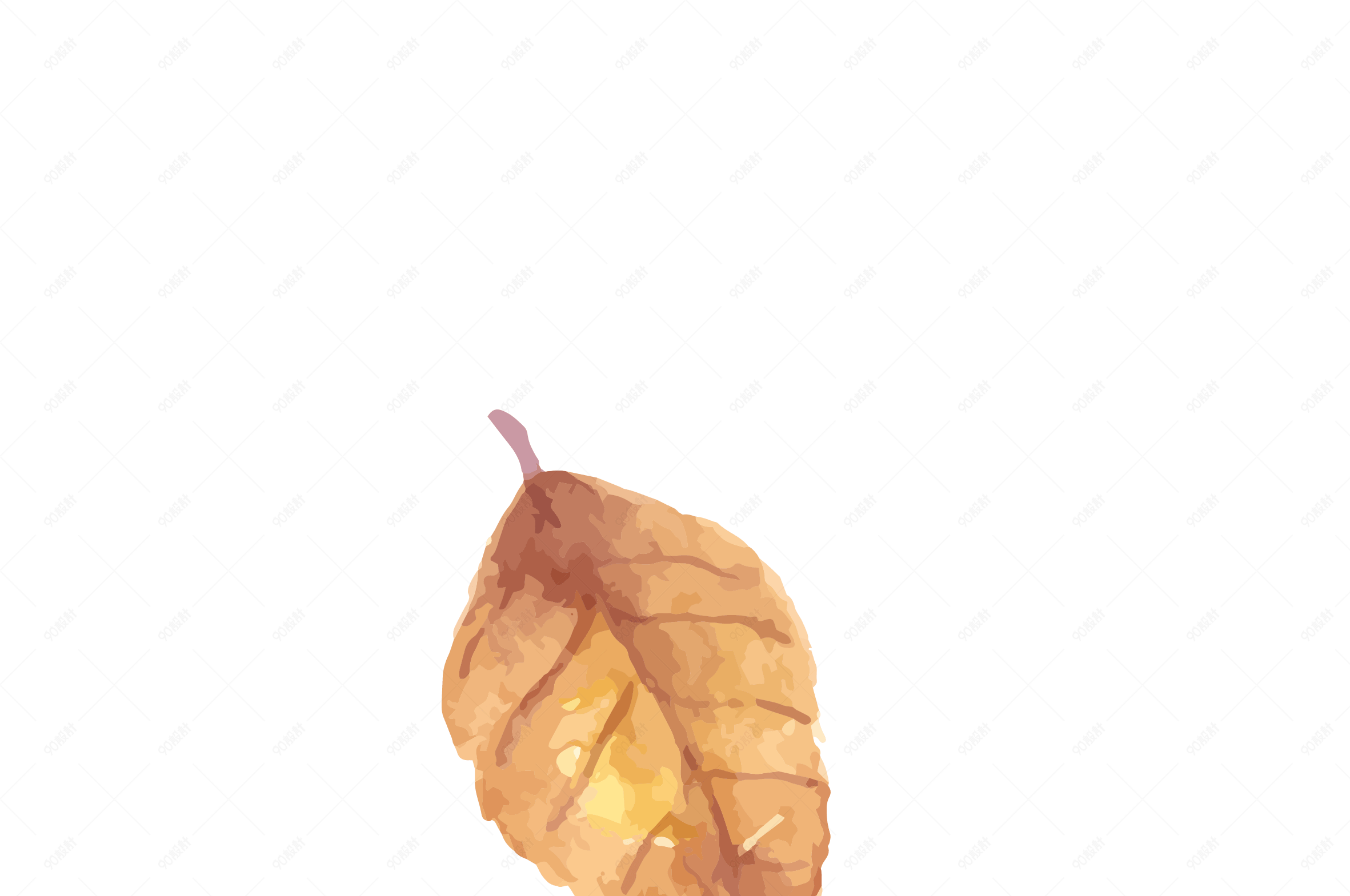 秋天金色飘落枯树叶免扣矢量素材【免抠元素png】-90设计网