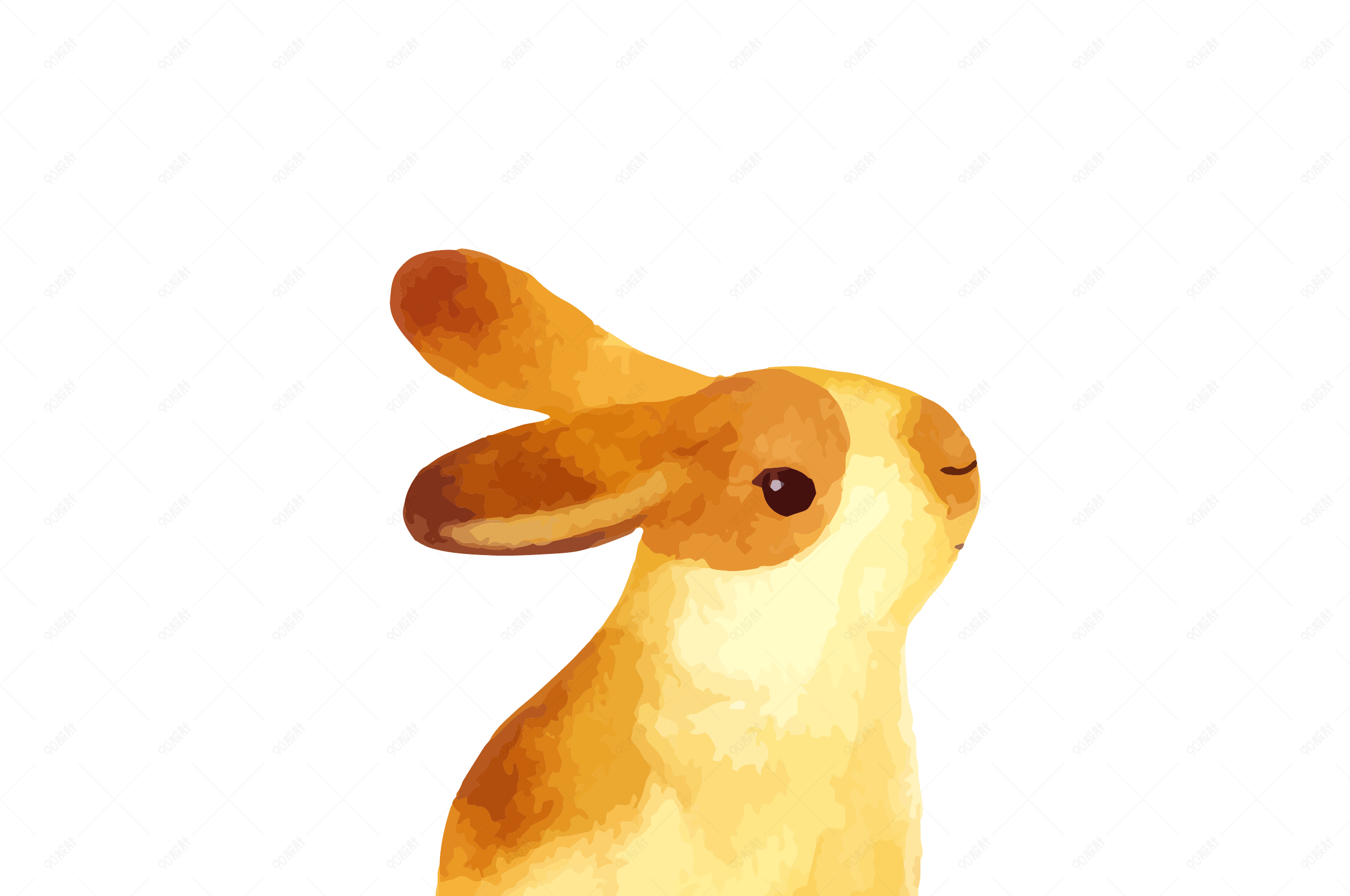 秋天写实风可爱小兔子免扣矢量素材