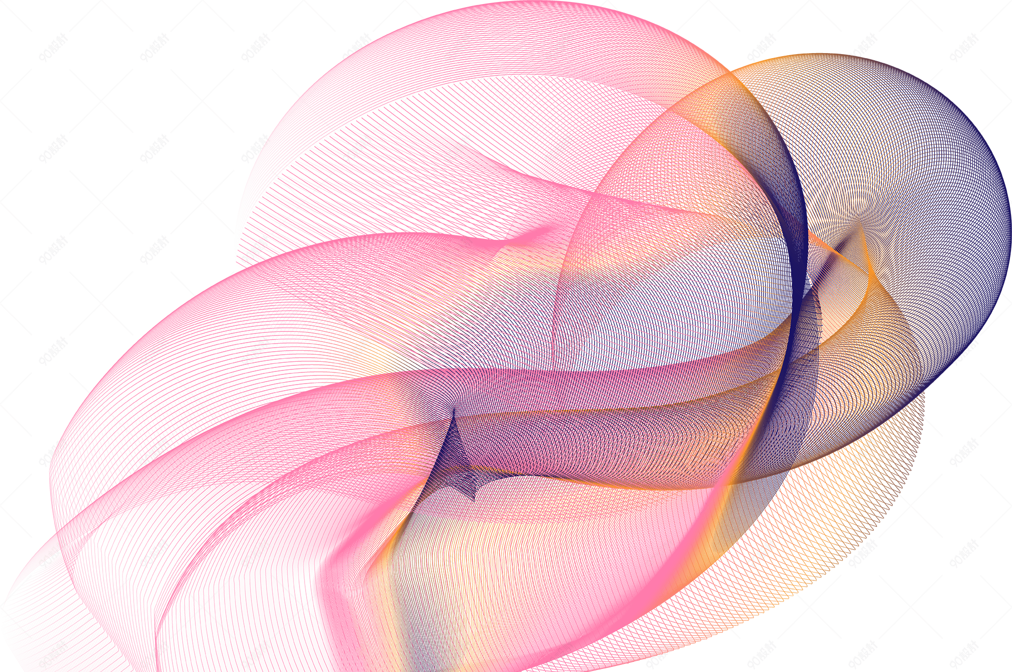 渐变三维线条png效果线