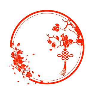 边框底纹花纹中式古风红色中国结圆形边框