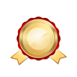 手绘花边金色奖杯徽章勋章矢量卡通图标奖牌全部