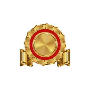 金色质感金属飘带徽章图片